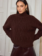 Cable-Knit Turtleneck Sweater for Winter Warmth