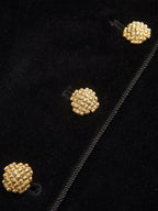 Velvet Stand Collar Blazer Women's Elegant Formal Jacket
