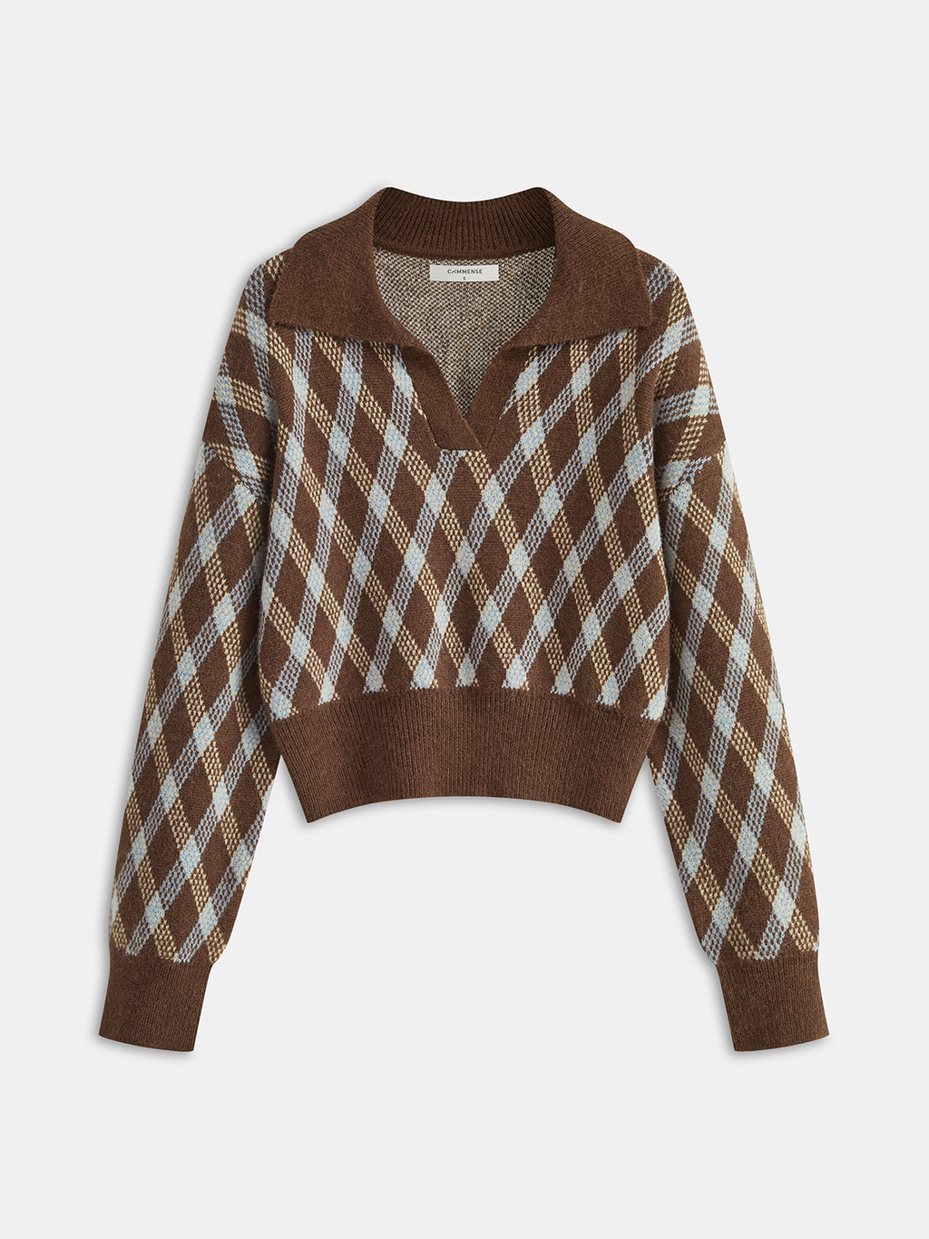 Men's Stylish Argyle Patterned Collared Knit Sweater Perfect for Layering