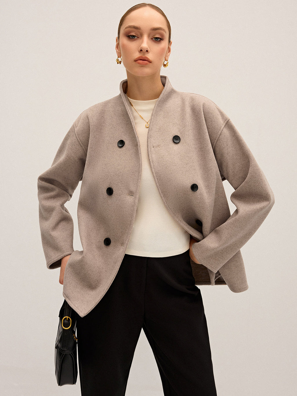 Oversized Button-Down Jacket for Men with Pockets