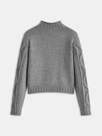 Cable Knit Mock Neck Sweater Classic Pullover Winter Apparel