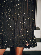 Foil Spot Print Cami Dress with Matching Cape Elegant Evening Wear
