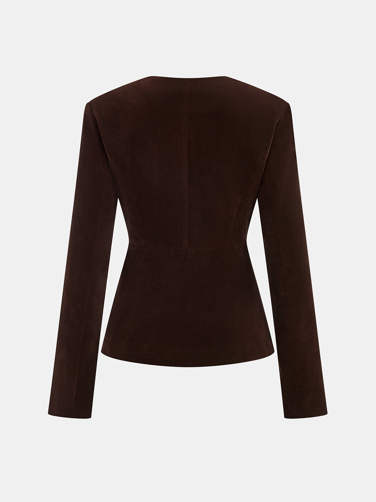 Metal Button Velvet Blazer - Elegant Tailored Women's Evening Jacket