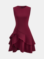 Asymmetric Ruffle Hem Sleeveless Mini Dress for Women Summer Casual