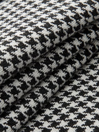 Houndstooth Pleated Buttoned Wide Leg Fashion Pants for Women