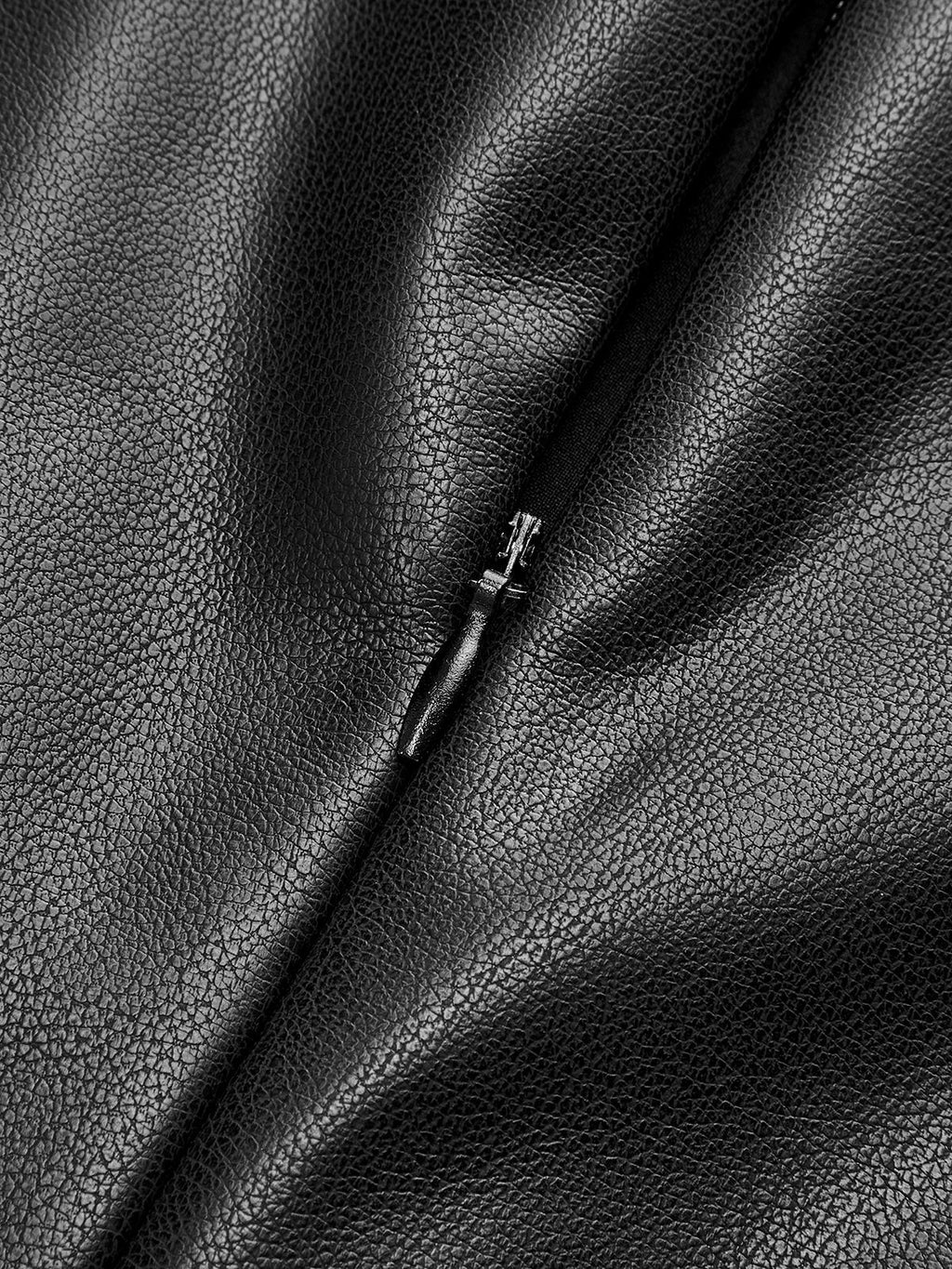 Pleated Panel Sleeveless PU Leather Dress for Women Classic Style