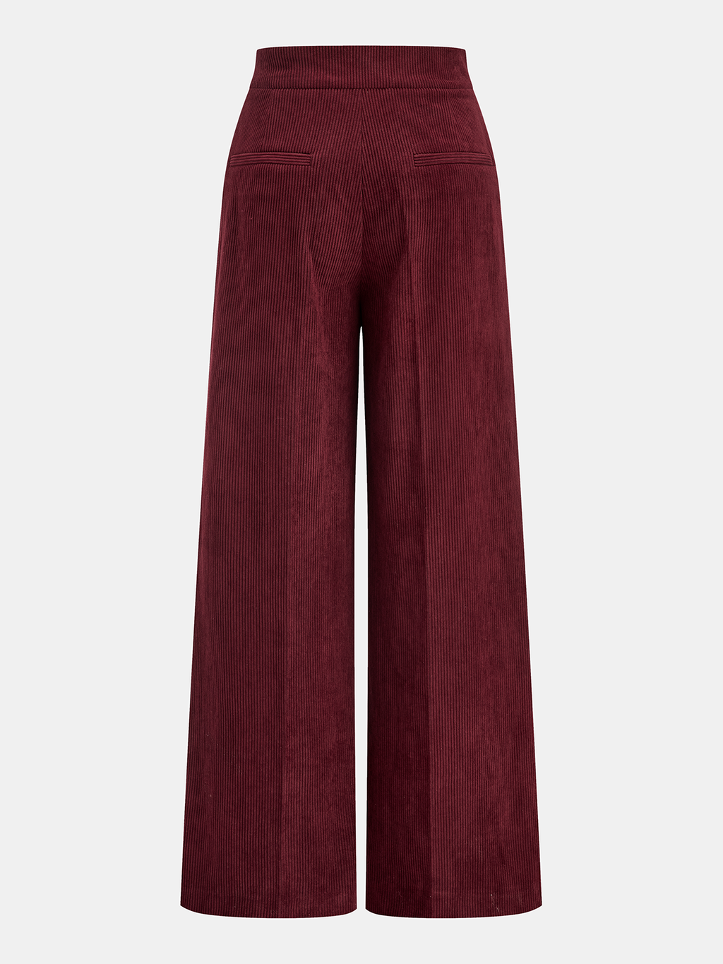 Pleated Cotton Corduroy Wide Leg Pants High Waist Casual Fit