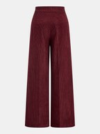 Pleated Cotton Corduroy Wide Leg Pants High Waist Casual Fit