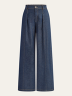 Mid-Waisted Wide-Leg Denim Pants for Women Casual and Stylish