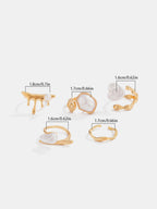 5pcs Golden Irregular Pearl Ring Set Unique Fashion Accessory Jewelry
