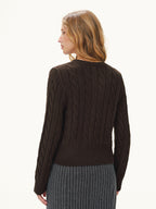Button-Front Cable-Knit Cardigan with Cozy Pockets for Fall