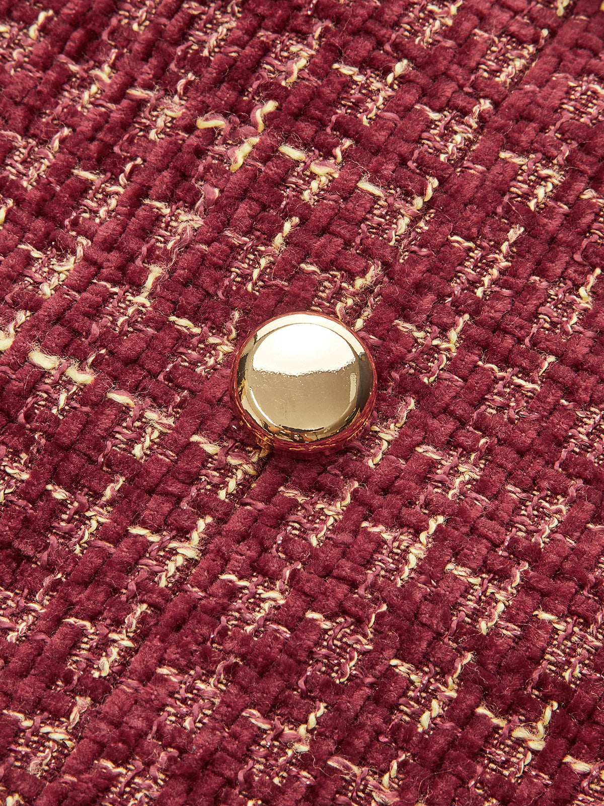 Metal Button Tweed Sleeveless Mini Dress for Spring-Summer Season