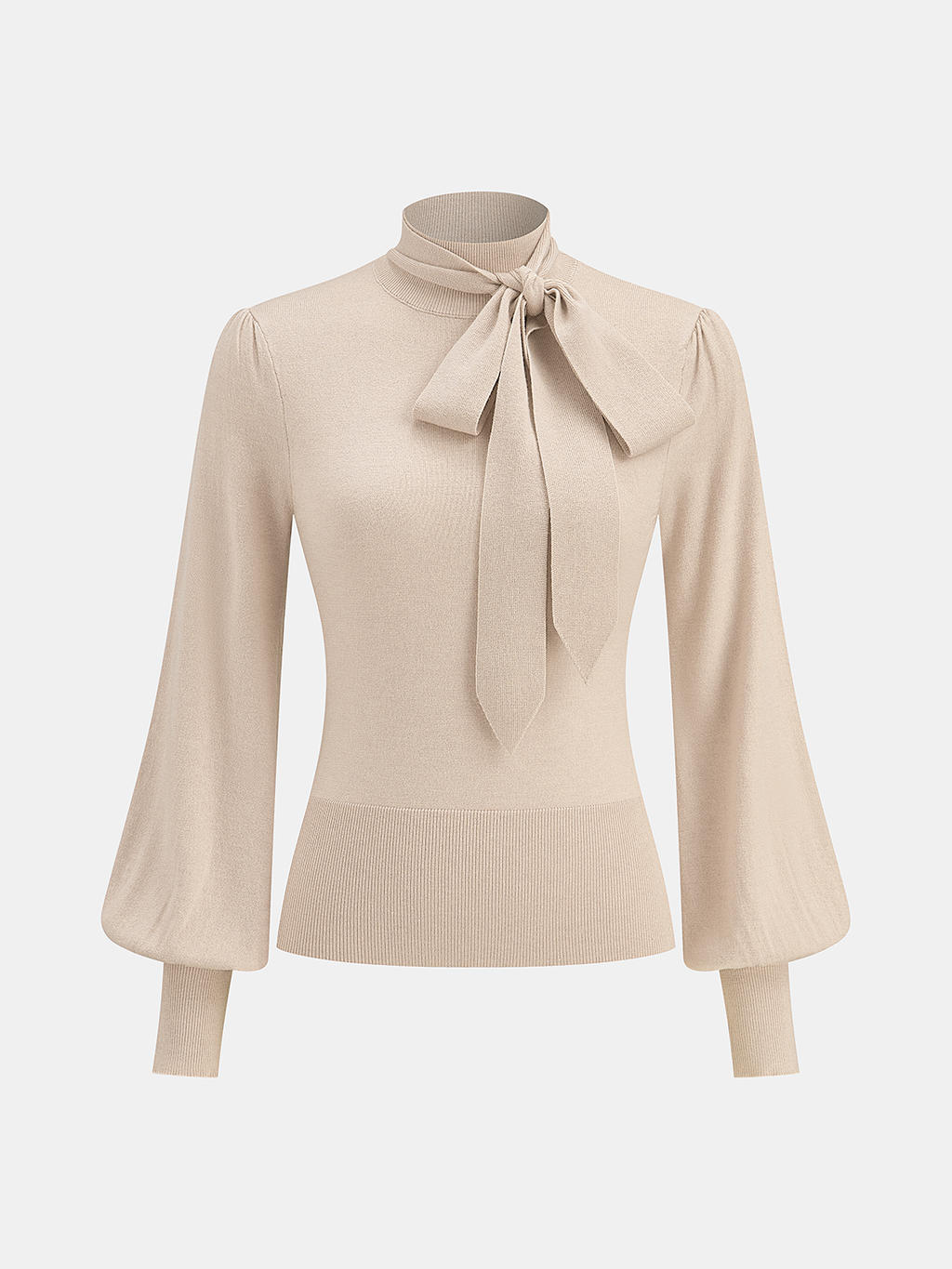 Bow Tie Neck Wool Blend Sweater Cozy Winter Fashion Essentials