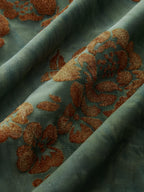 Floral Jacquard Ruched Maxi Skirt with Elastic Waistband