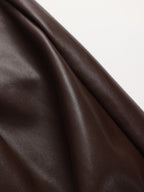 Faux Leather Sweetheart Neckline Sleeveless Midi Cocktail Dress
