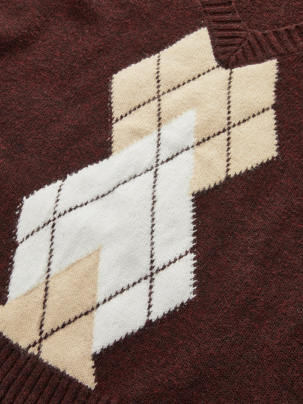 Argyle V-Neck Wool Blend Sweater Vest for Men, Classic Pattern