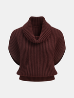 Cowl Neck Chunky Sweater Vest for Layering Comfort