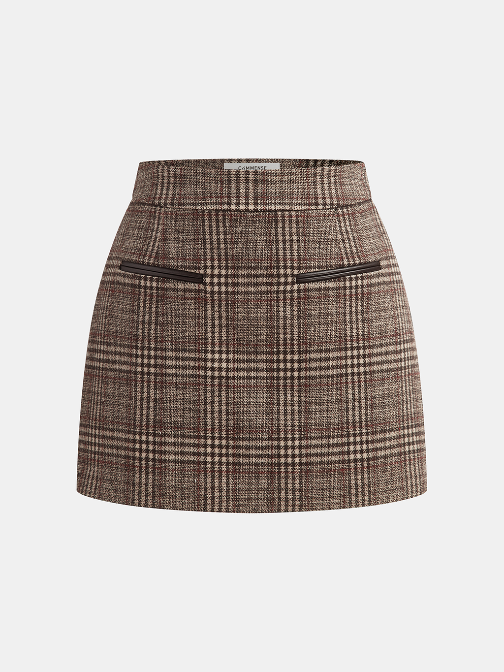 Plaid Tweed Mini Skirt High Waist A-Line Design