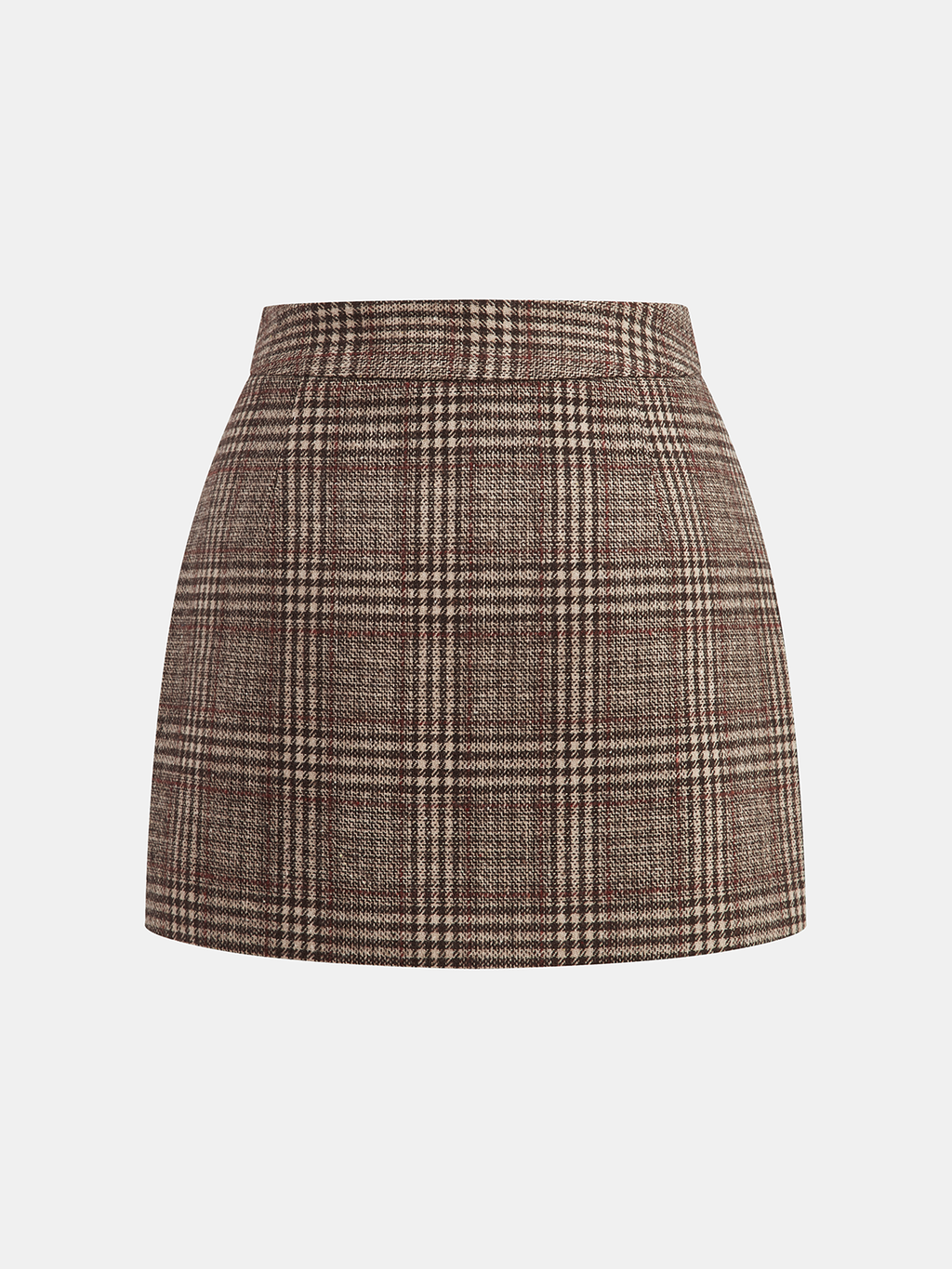 Plaid Tweed Mini Skirt High Waist A-Line Design