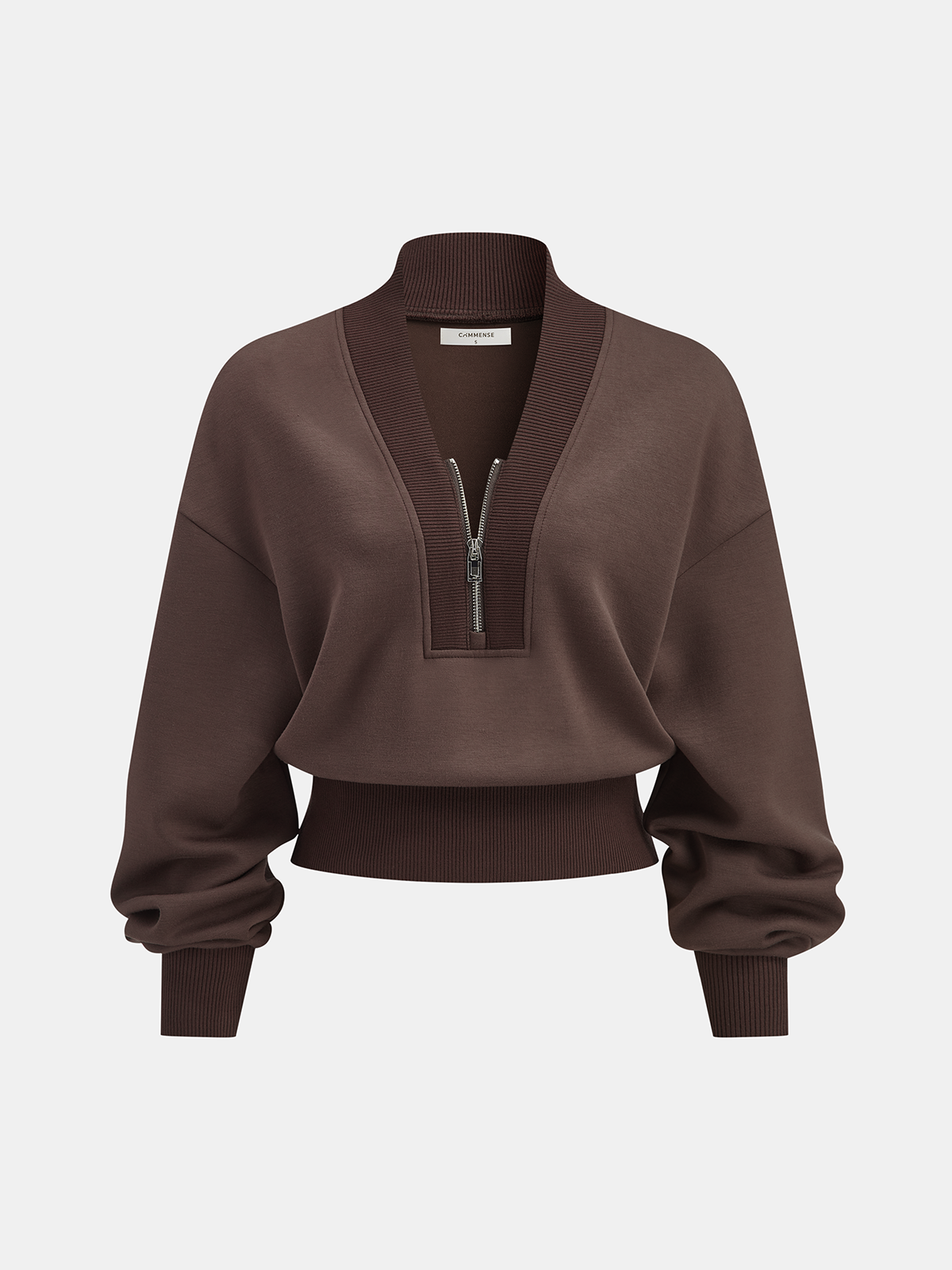 V-Neck Half-Zip Sweatshirt Comfortable Casual Pullover Top