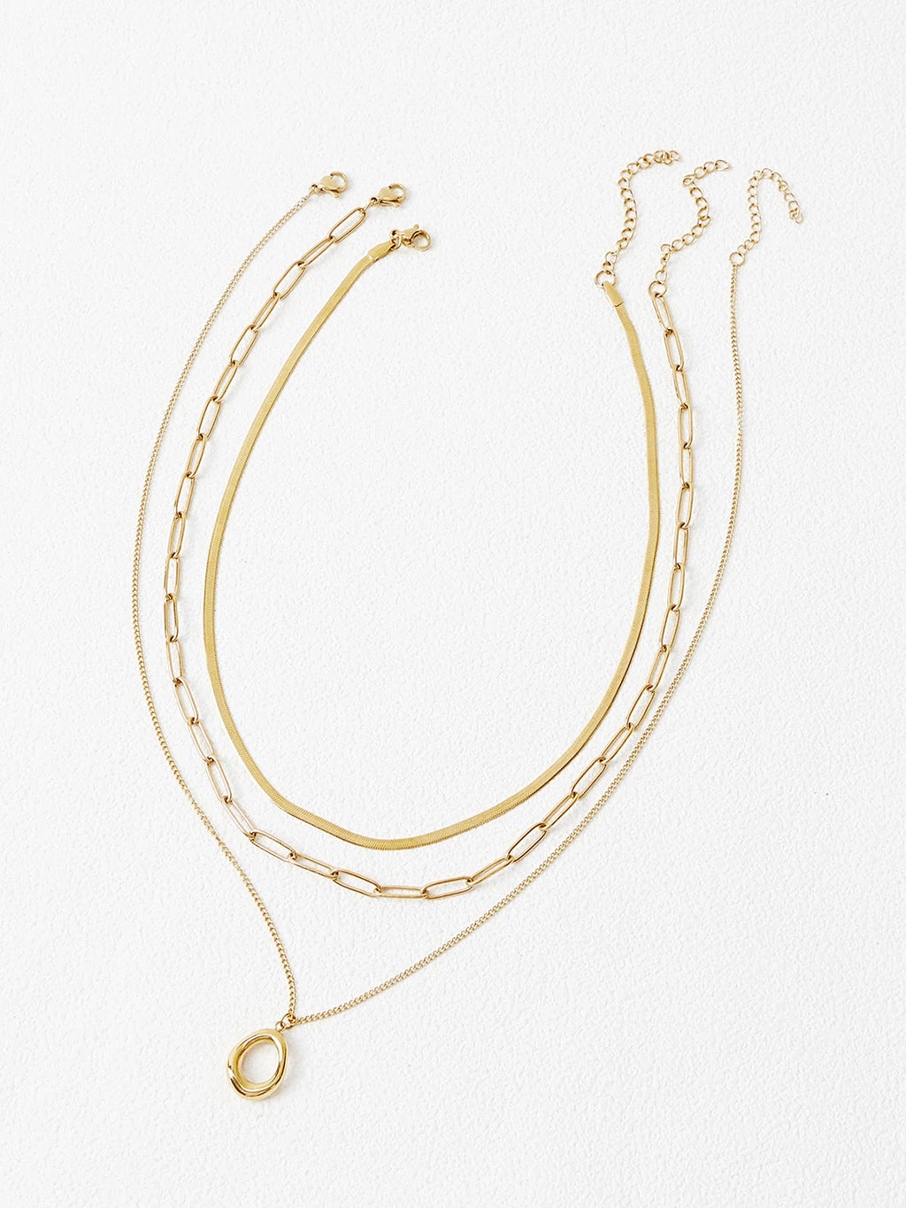 Layered Gold-Tone Chain Necklace, Women's Elegant Fashion Accessory