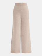 Knit Wide-Leg Pants Comfortable Stretch Waistband
