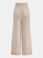 Knit Wide-Leg Pants Comfortable Stretch Waistband