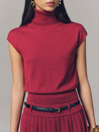 Turtleneck Top & Pleated Mini Skirt Set with Belt - Trendy Women's Fashion Outfit