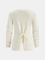 Tie-Back Button Knitted Cardigan for Women Cozy Winter Wear