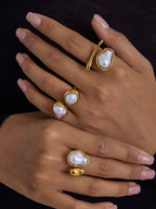 Baroque Pearl Statement Ring Handcrafted Luxury Jewelry