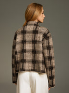 Wool-Blend Plaid Turtleneck Sweater for Winter Warmth