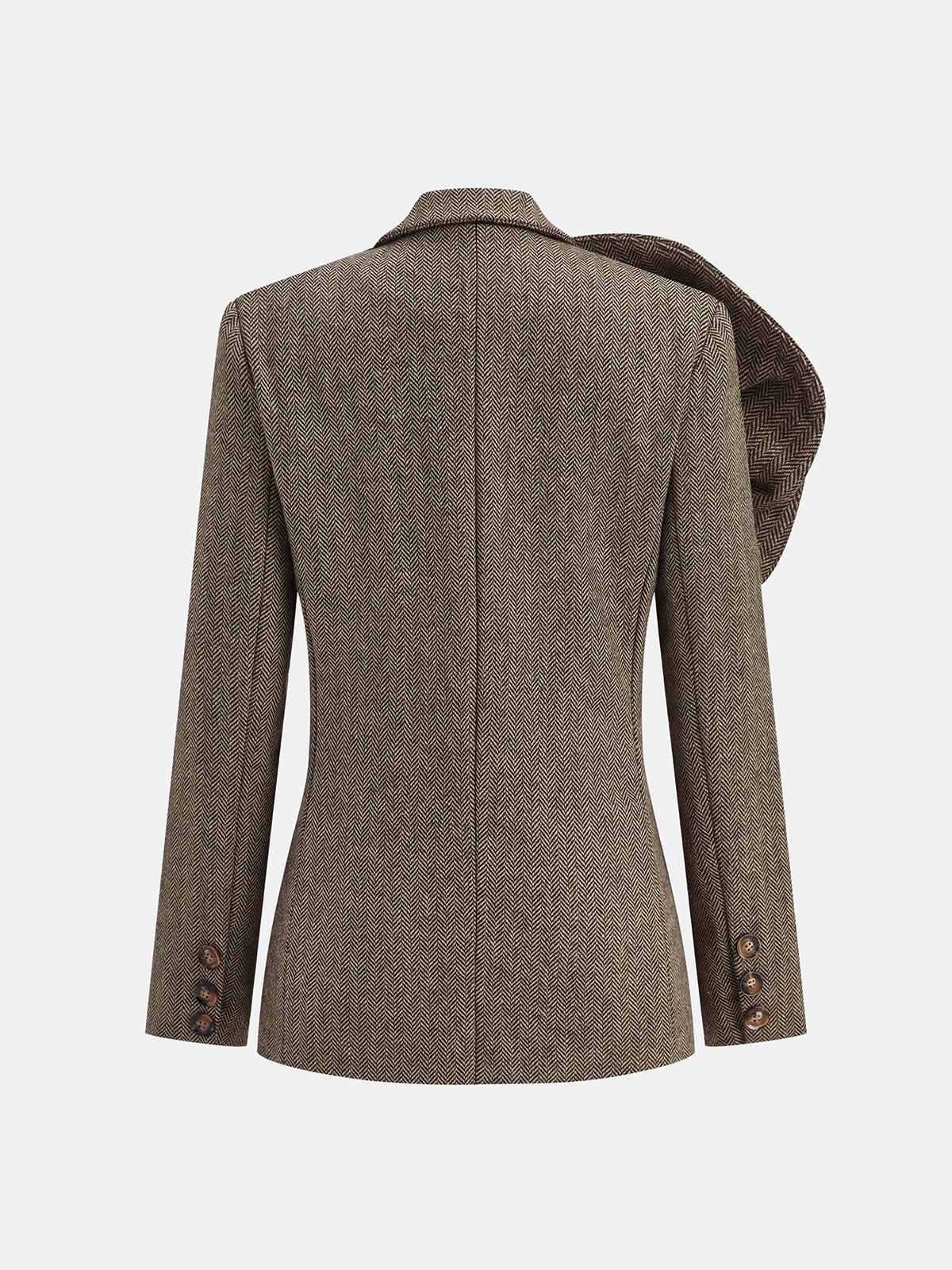 Large 3D Flower Single Button Tweed Blazer for Women Elegant Outerwear