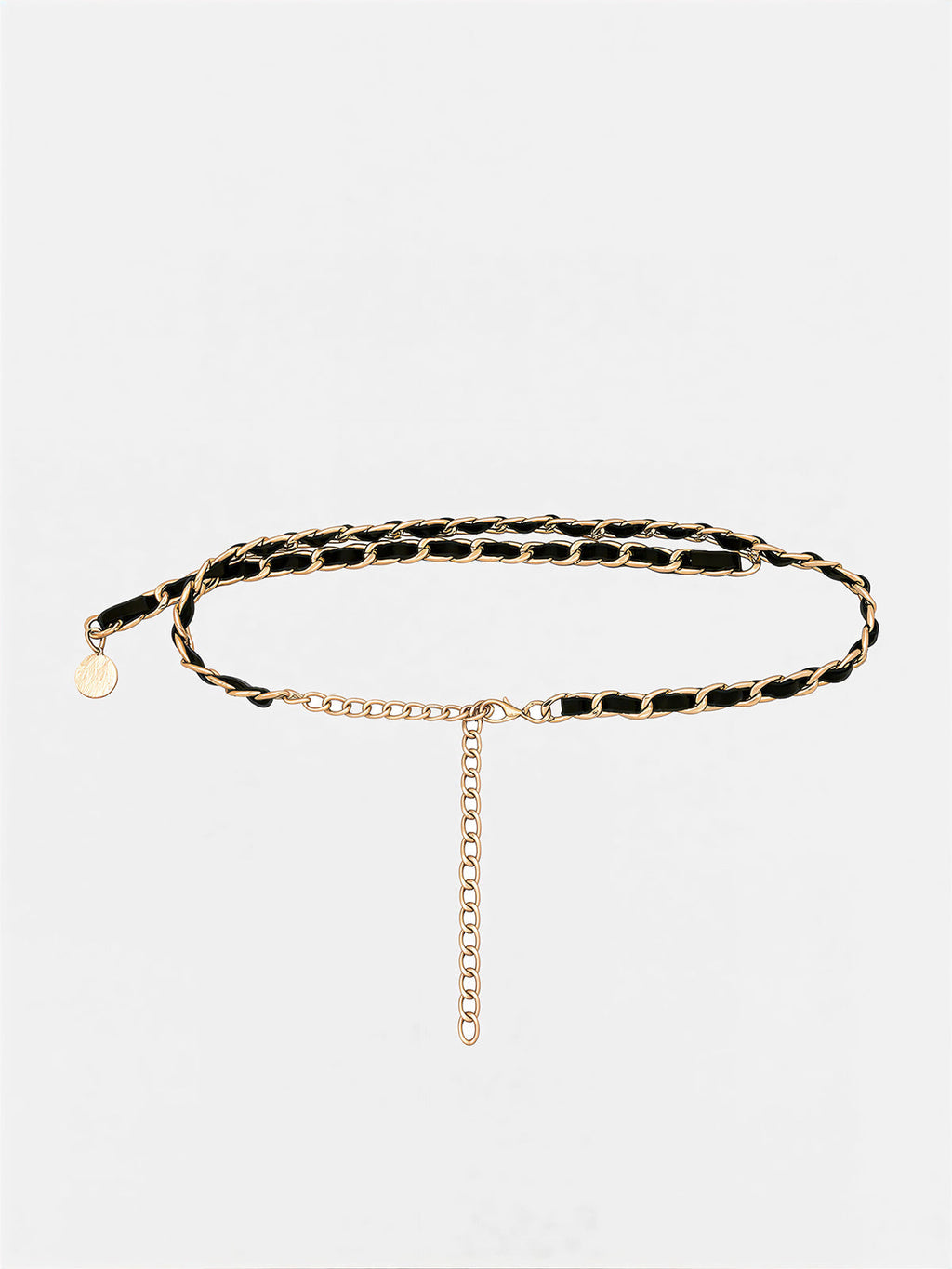 Coin Charm Wrap Chain Belt with Adjustable Clasp Closure