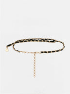 Coin Charm Wrap Chain Belt with Adjustable Clasp Closure