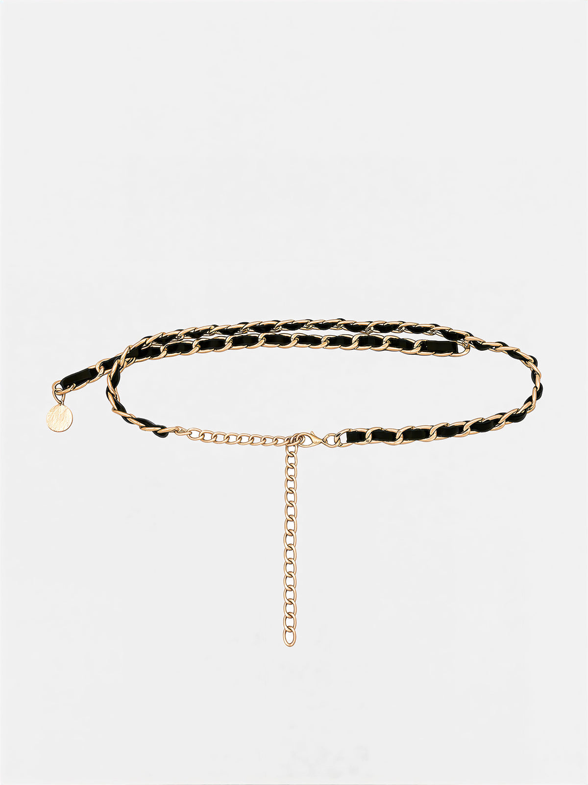Coin Charm Wrap Chain Belt with Adjustable Clasp Closure