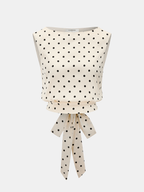 Polka Dot Sleeveless Top & Maxi Skirt Set for Women Summer Outfit