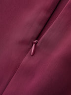 Draped Satin Mock Neck Blouse with Tie for Women, Elegant Long Sleeve Top
