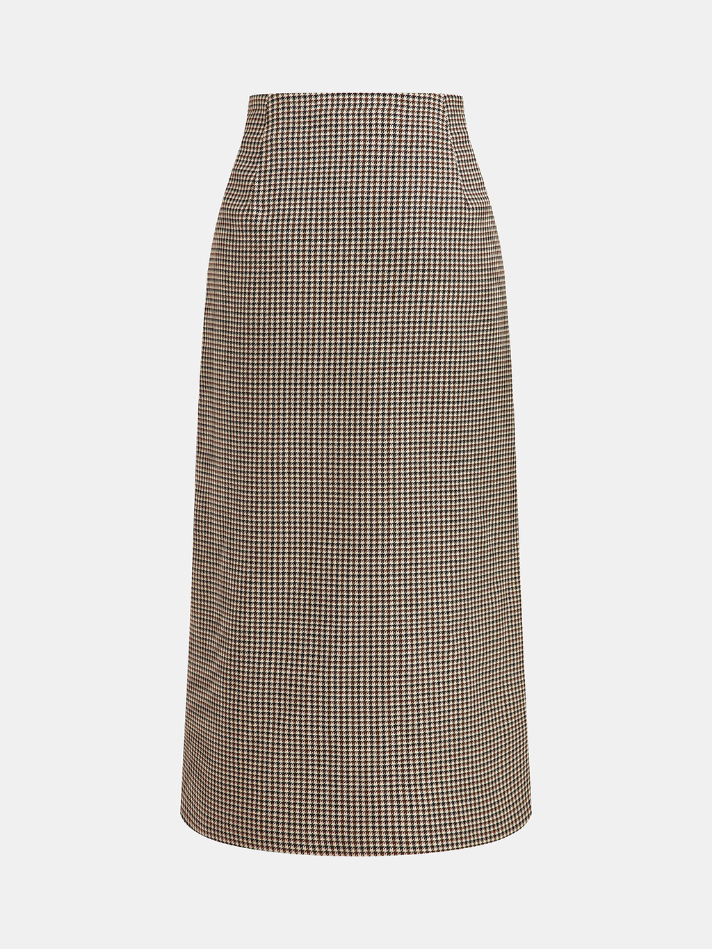 Metal Embellished Houndstooth Midi Skirt for Elegant Evening Wear
