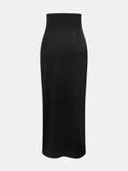 Satin Cowl-Neck Top & High-Waisted Skirt Set for Evening Wear