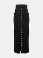 Satin Cowl-Neck Top & High-Waisted Skirt Set for Evening Wear