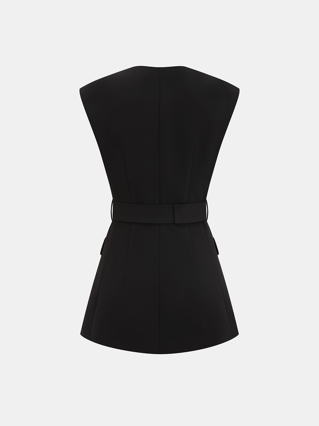 Sleeveless Belted Blazer Vest Professional Women's Workwear Fashion