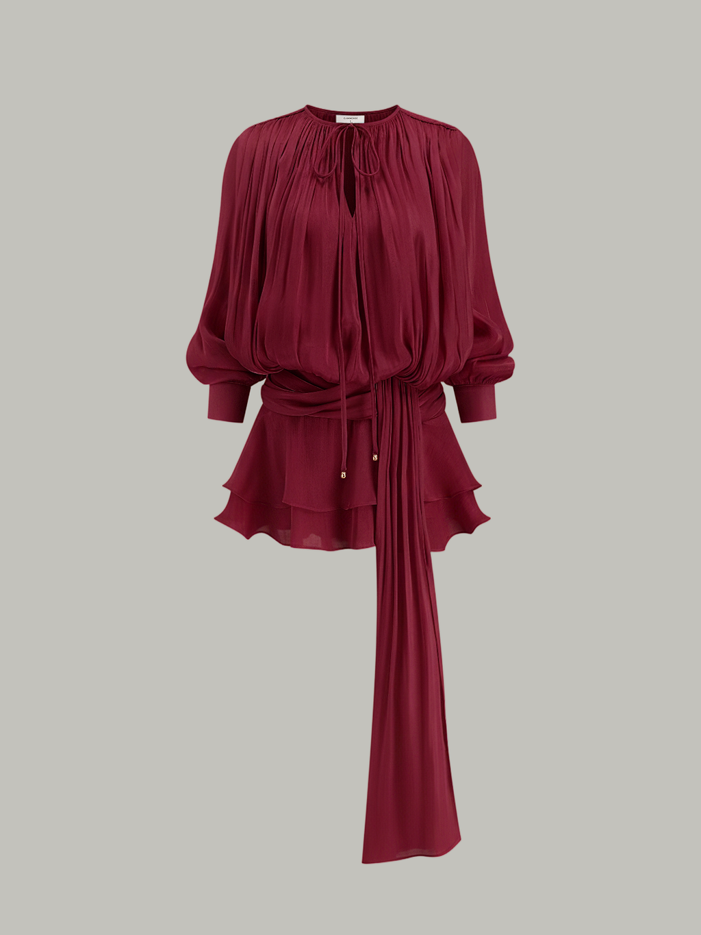 Semi-Sheer Tiered Draped Tie-Waist Mini Dress for Women, Casual Summer Style