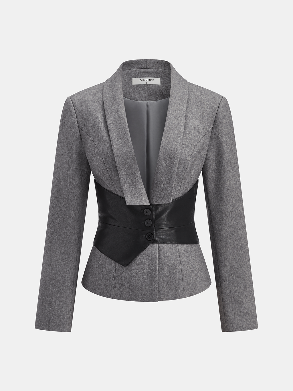 Detachable Waist Belt Lapel Tailored Blazer for Women Office Wear