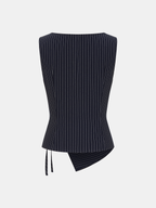 Pinstripe Wrap Top & Wide-Leg Pants Set for Women Office Wear