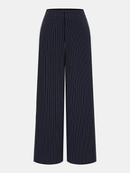 Pinstripe Wrap Top & Wide-Leg Pants Set for Women Office Wear