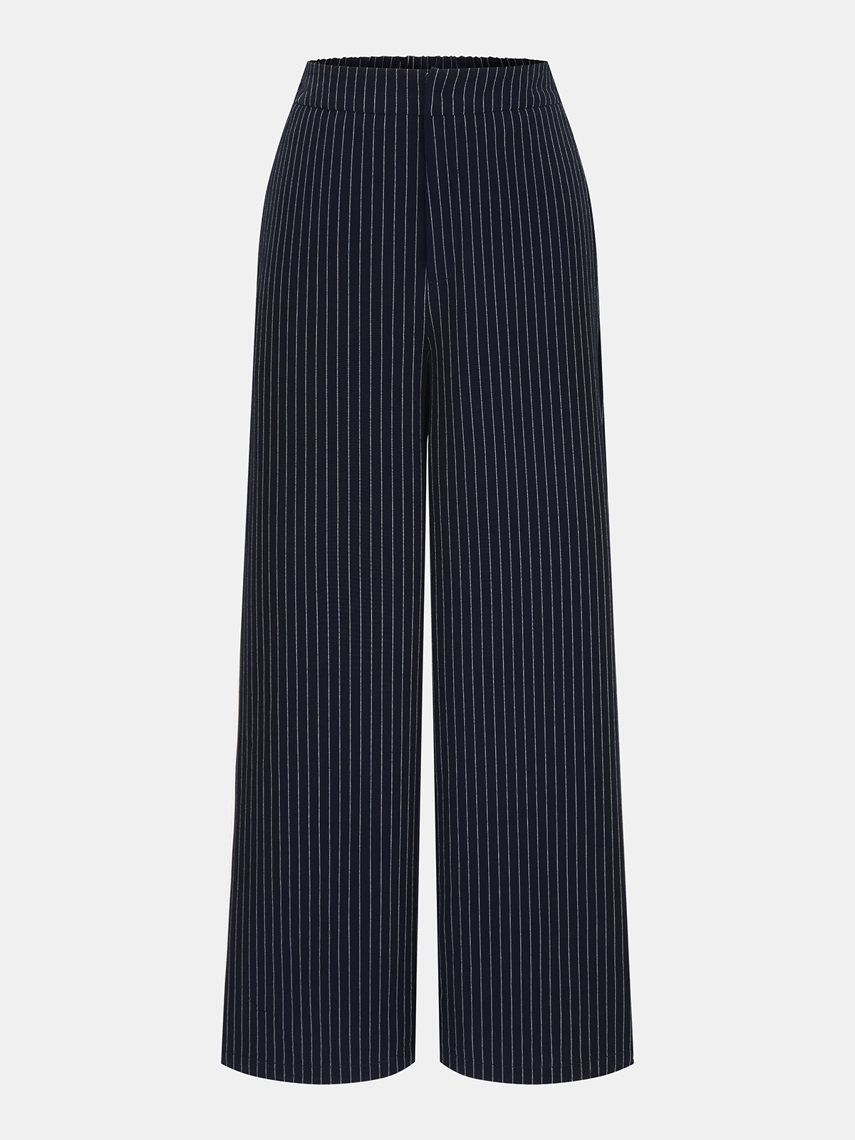 Pinstripe Wrap Top & Wide-Leg Pants Set for Women Office Wear