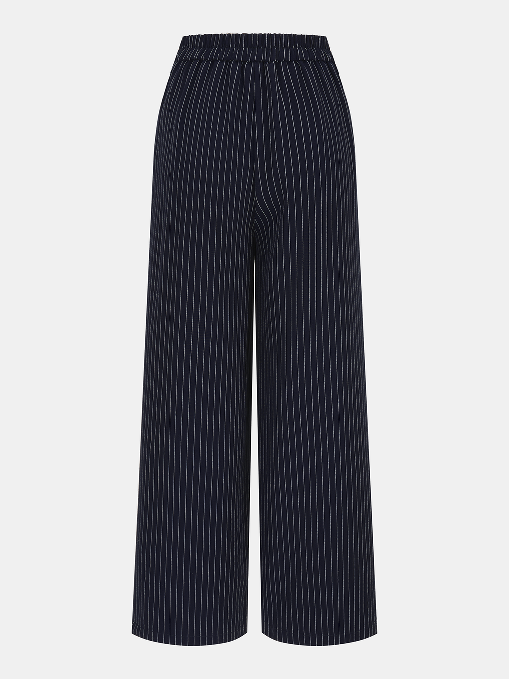 Pinstripe Wrap Top & Wide-Leg Pants Set for Women Office Wear