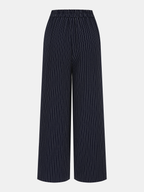 Pinstripe Wrap Top & Wide-Leg Pants Set for Women Office Wear