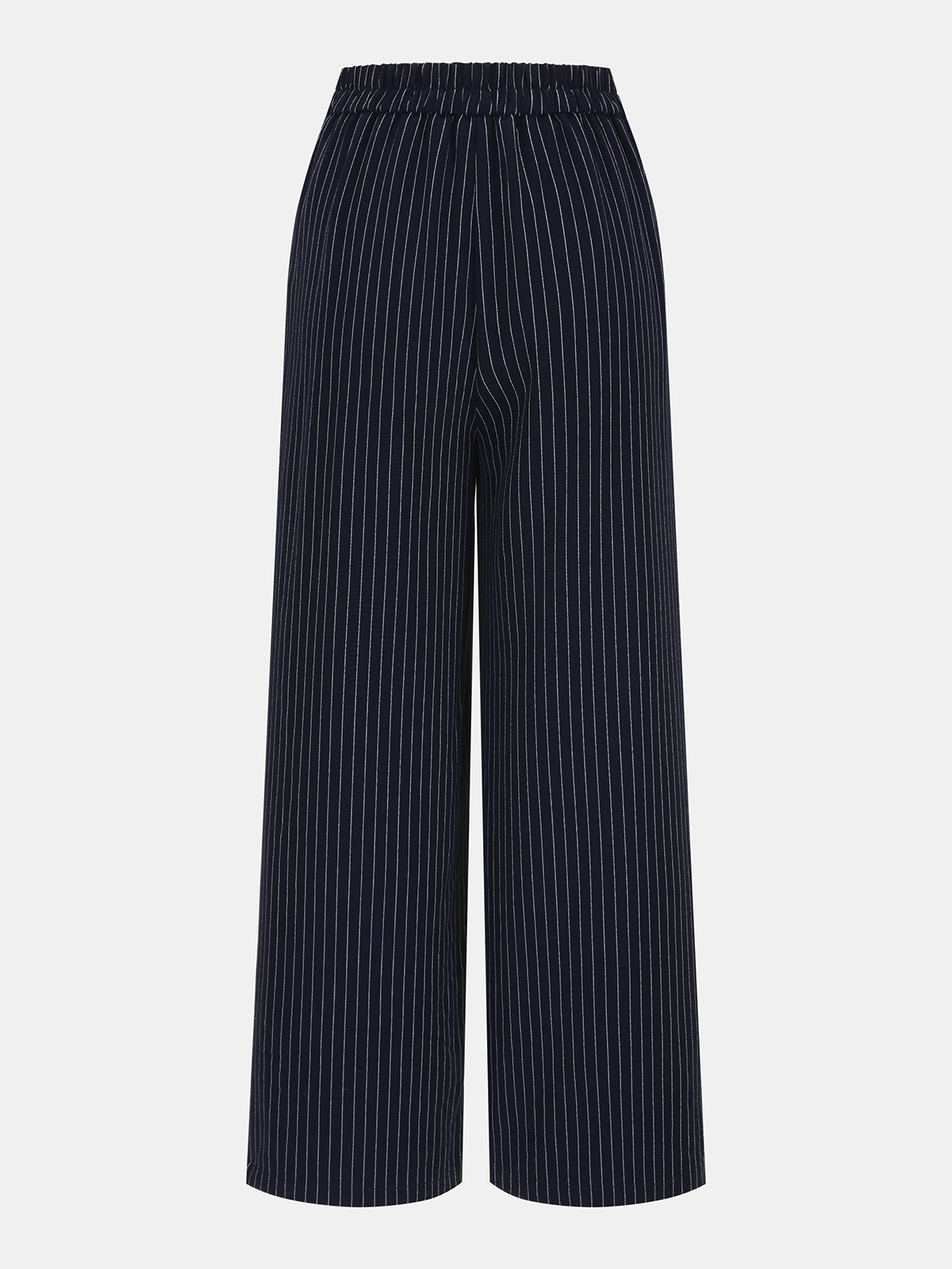 Pinstripe Wrap Top & Wide-Leg Pants Set for Women Office Wear