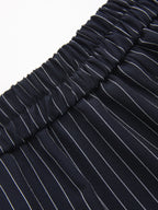 Pinstripe Wrap Top & Wide-Leg Pants Set for Women Office Wear